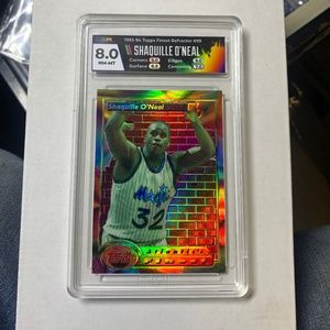 1993-94 TOPPS Finest Refractor #99 SHAQUILLE ONEAL Graded NM-MT